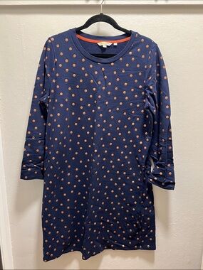 Boden Polka Dot Cotton Sweatshirt Midi Dress, 14L